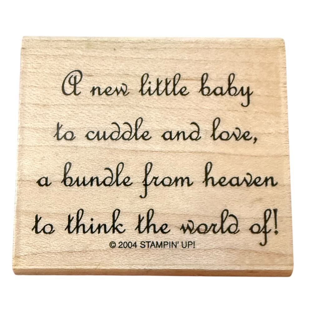 Stampin Up! 2004 A New Little Baby To Cuddle Rubber Stamp